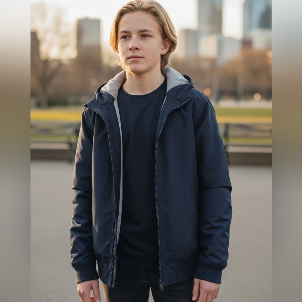 Place Youth Windbreaker Lined Hooded Jacket Youth XL